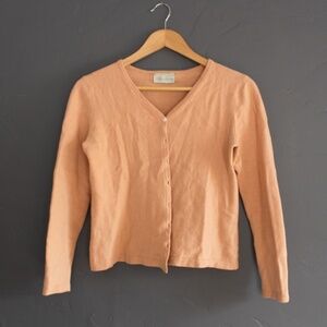 Peach pink cashmere cardigan